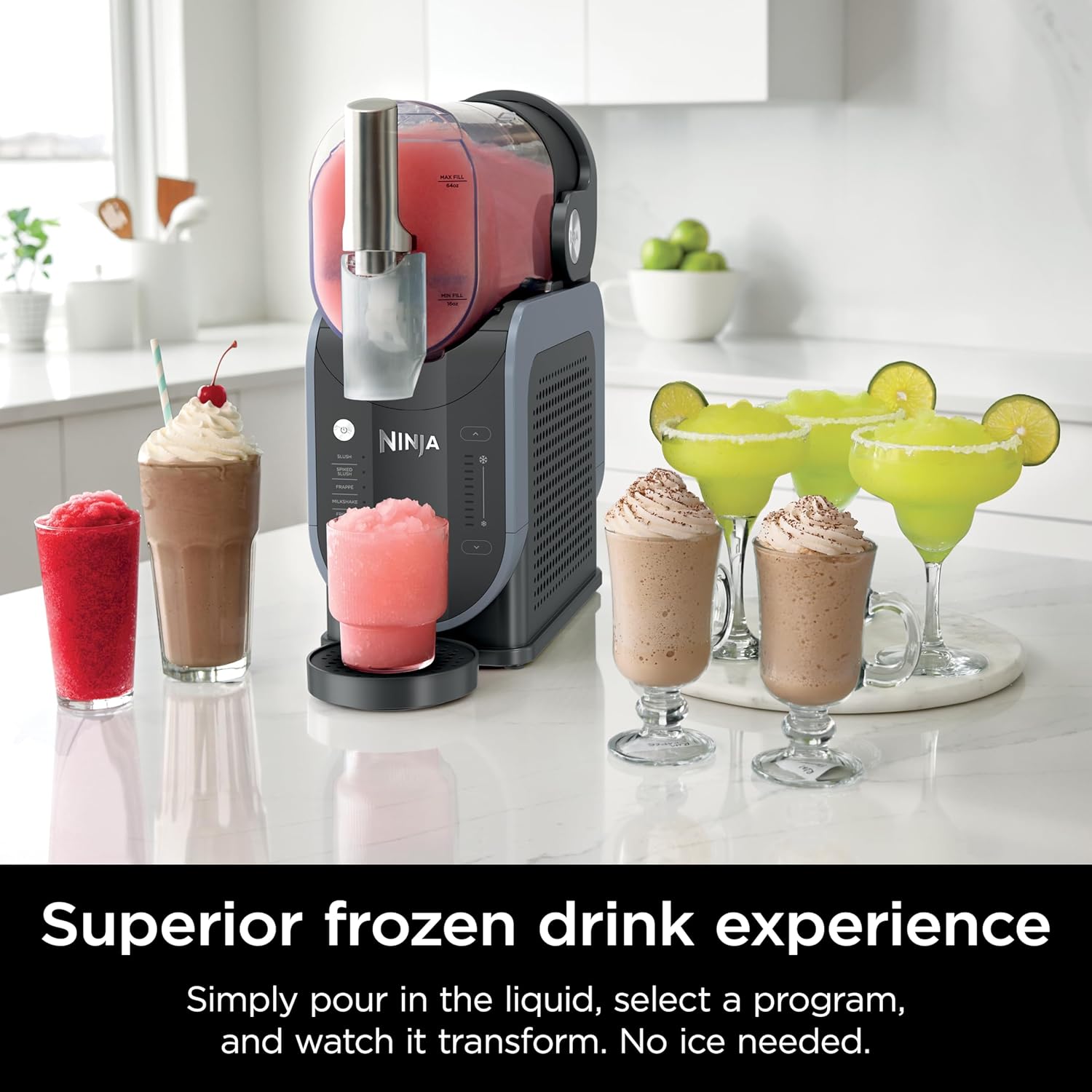 Professional Frozen Drink Maker with RapidChill Technology, 88 oz. Frozen Drink & Slushie Machine, 5 Preset Programs, Frozen Margaritas, Frappés, and More, Orange Mango, FS301OR