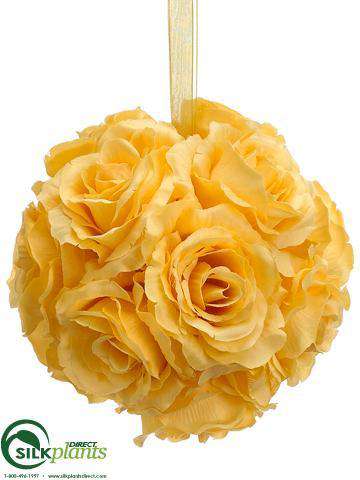 Silk Plants Direct Rose Kissing Ball - White - Pack of 6