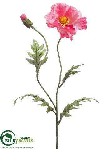 Silk Plants Direct Poppy Spray - Cream - Pack of 12