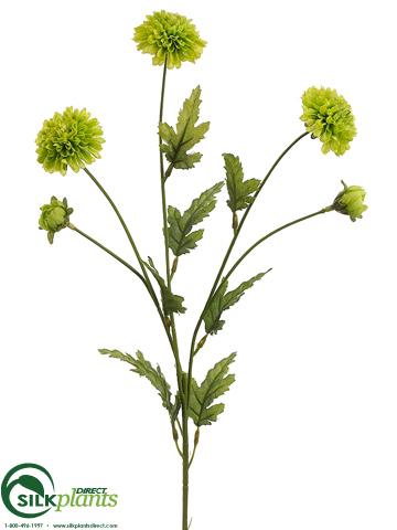 Silk Plants Direct Pompon Mum Spray - Yellow - Pack of 12