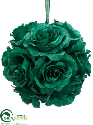 Silk Plants Direct Rose Kissing Ball - White - Pack of 6