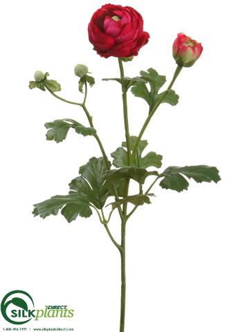 Silk Plants Direct Ranunculus Spray - Yellow - Pack of 12