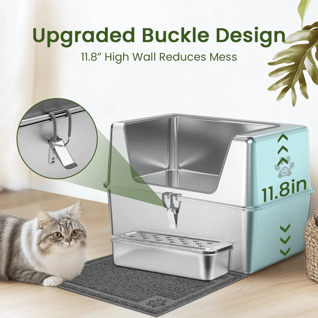 【Special Sale】Cat Litter Box with Lid - Wide Edge Opening