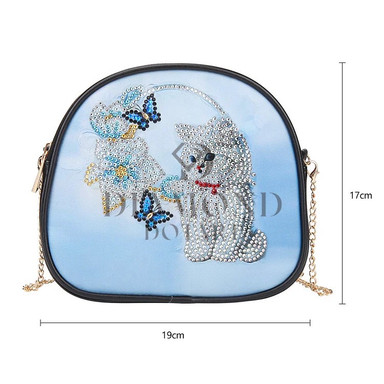 DIY Diamond Painting Leather Bag - Cat