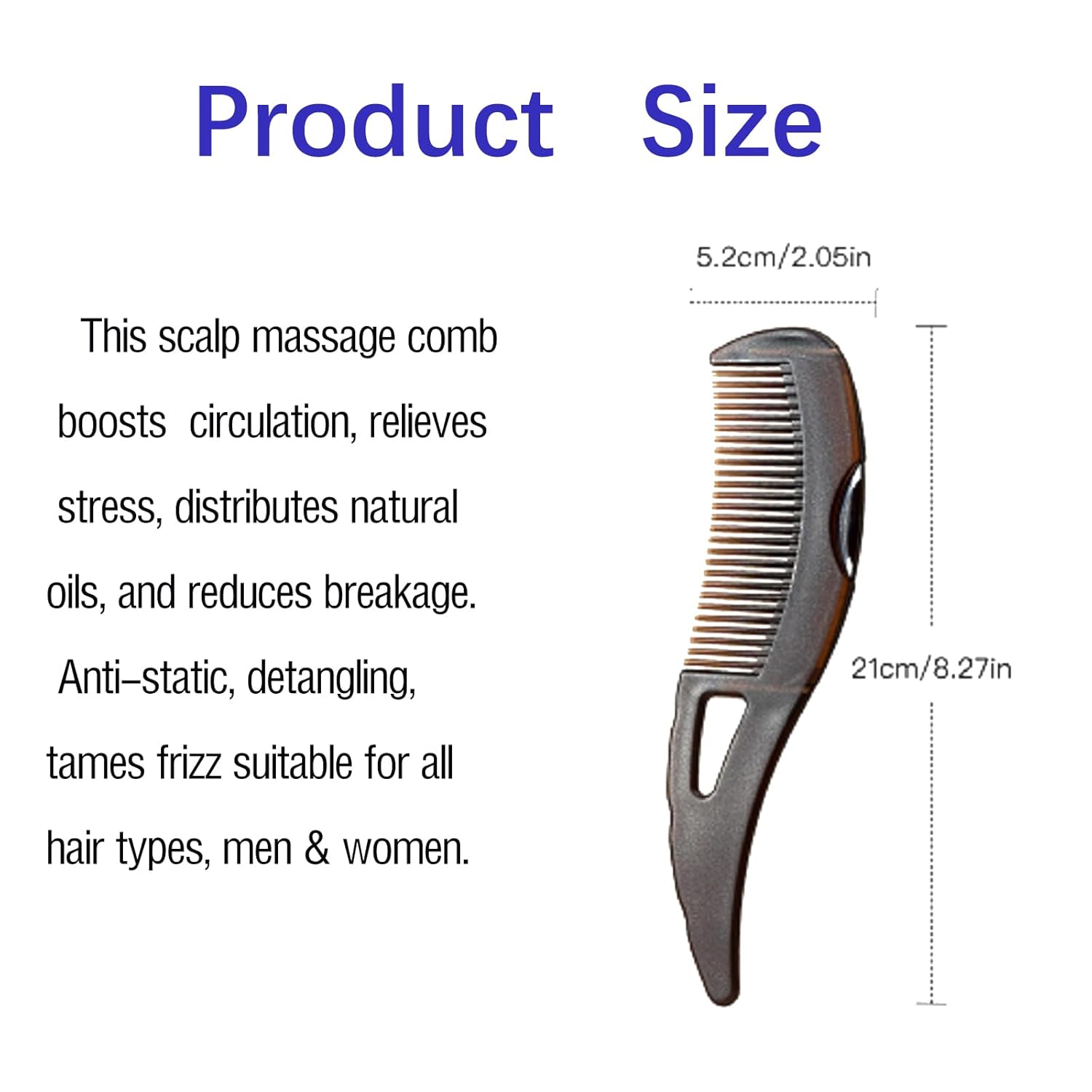2 pcs xiangwenlan dandruff comb,Hollow Tooth Hair brush for Scalp Massage, Reduce Scalp Itching/Oil, Dandruff brush with Skin Scraping Handle,Scalp Care Comb for Women and Men, Small,