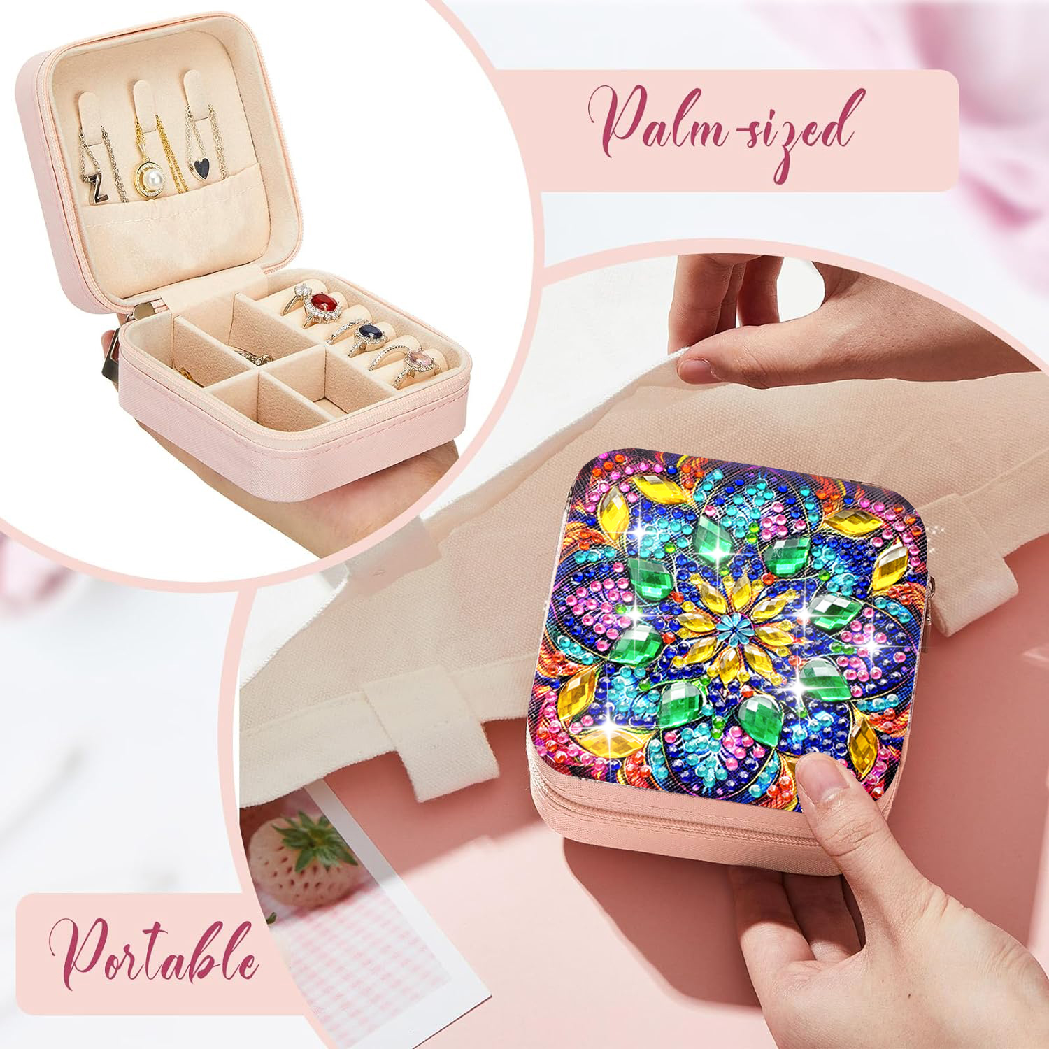 DIY Diamond Painting Cosmetic Bag - Purple Mandala