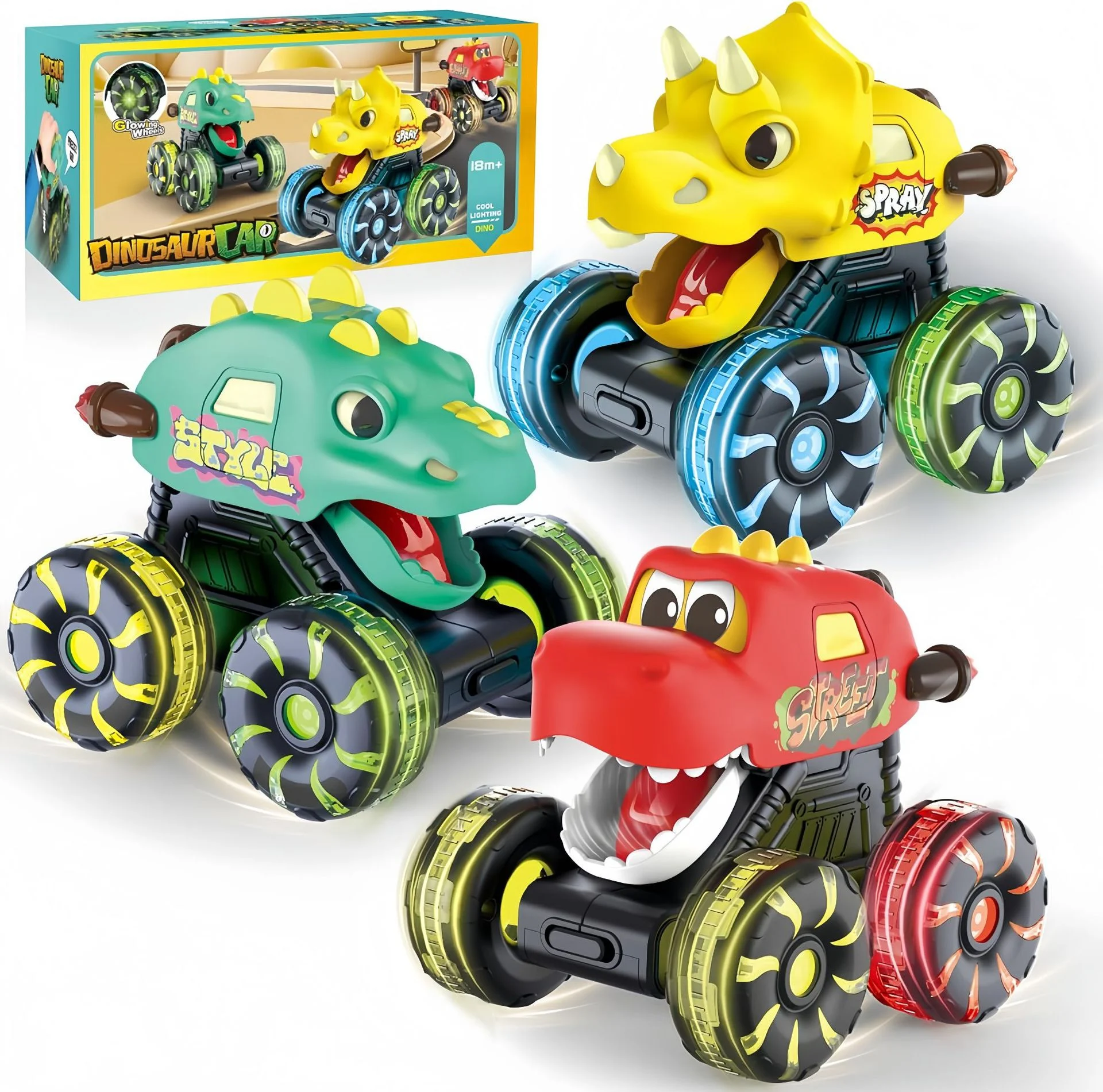 Press & Go Dino Truck Toy for Toddlers🎁Best Birthday Gifts for Baby
