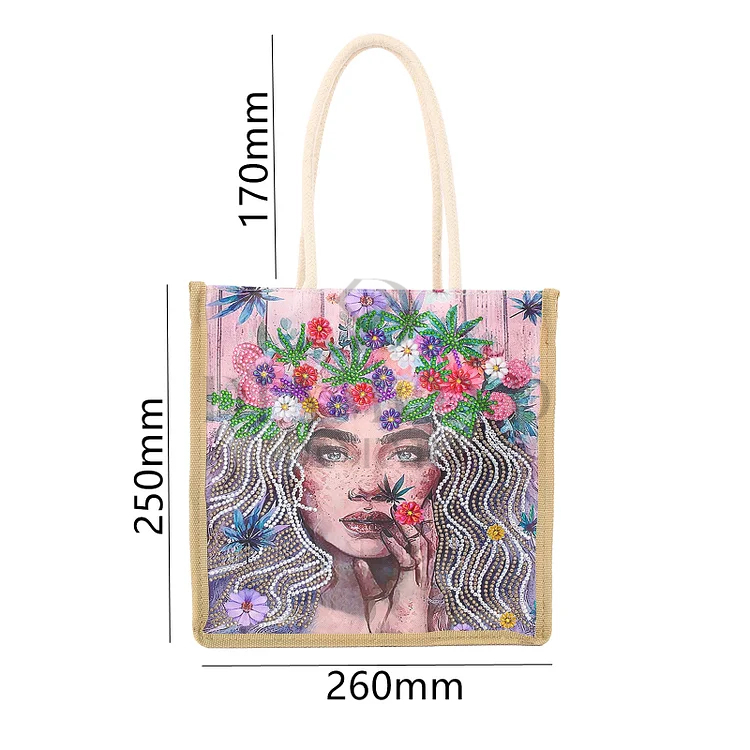 DIY Diamond Painting Canvas Tote Bag - Flower Girl