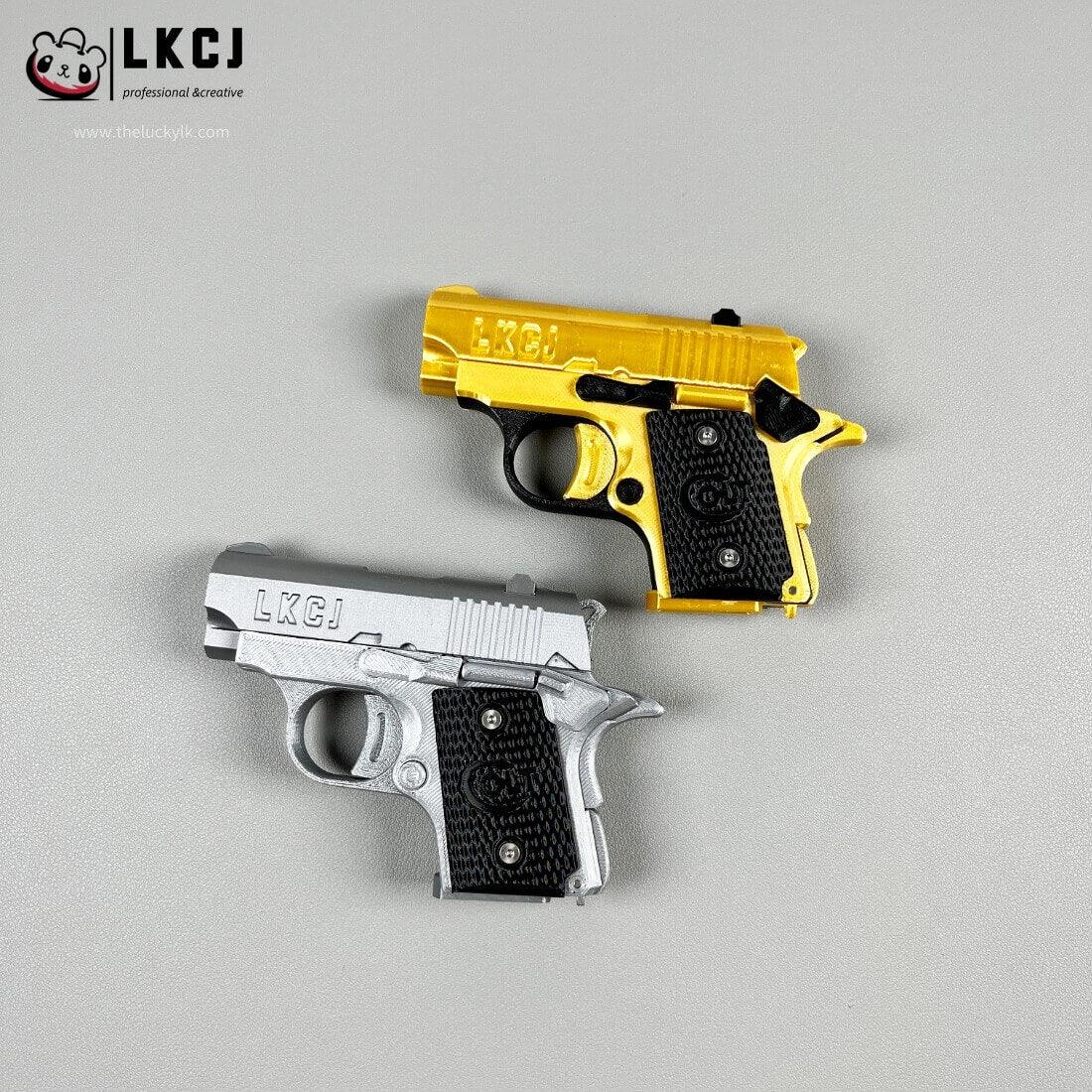 Real 3D Printed Mini 1911 Decompression Model Keychain, Non-launchable
