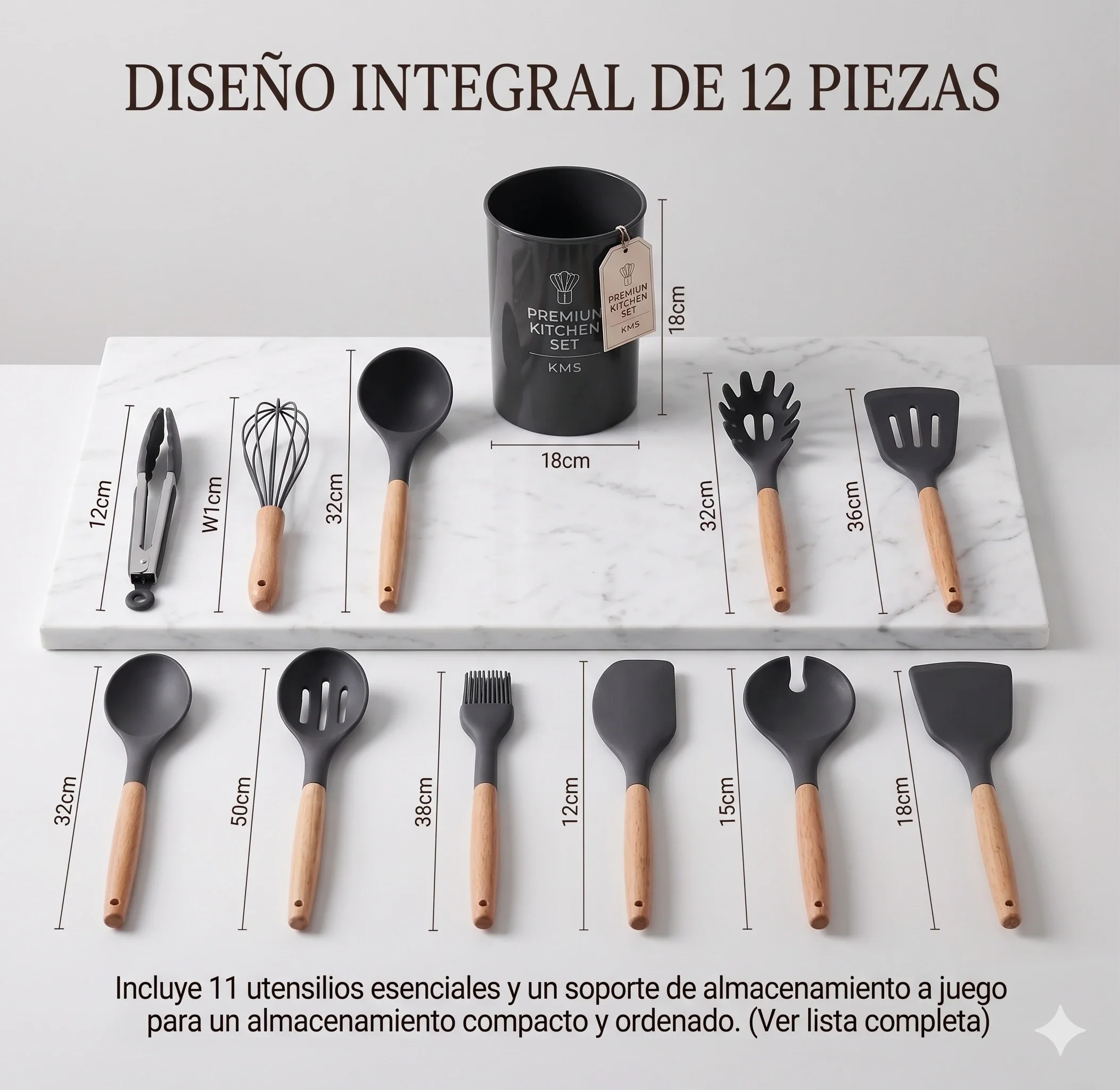 Set de 12 Utensilios de Cocina de Silicona Antiadherentes👩‍🍳✨