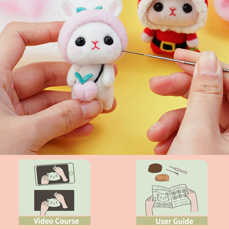 FeltingJoy - Bunny Needle Felting Kit - Christmas