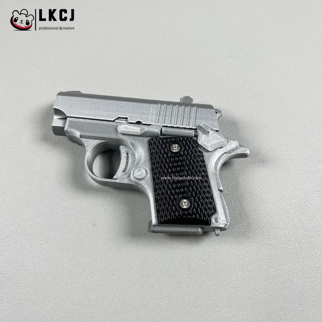 Real 3D Printed Mini 1911 Decompression Model Keychain, Non-launchable