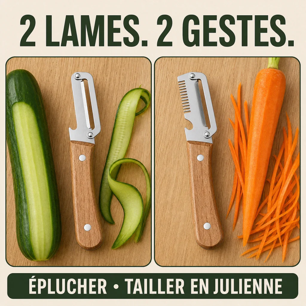 Mistglide Duo Éplucheurs - Épluchez fin, préparez plus vite