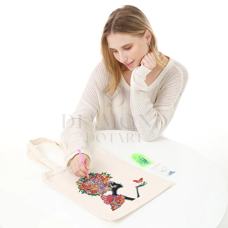 DIY Diamond Painting Canvas Tote Bag - Flower Fairy