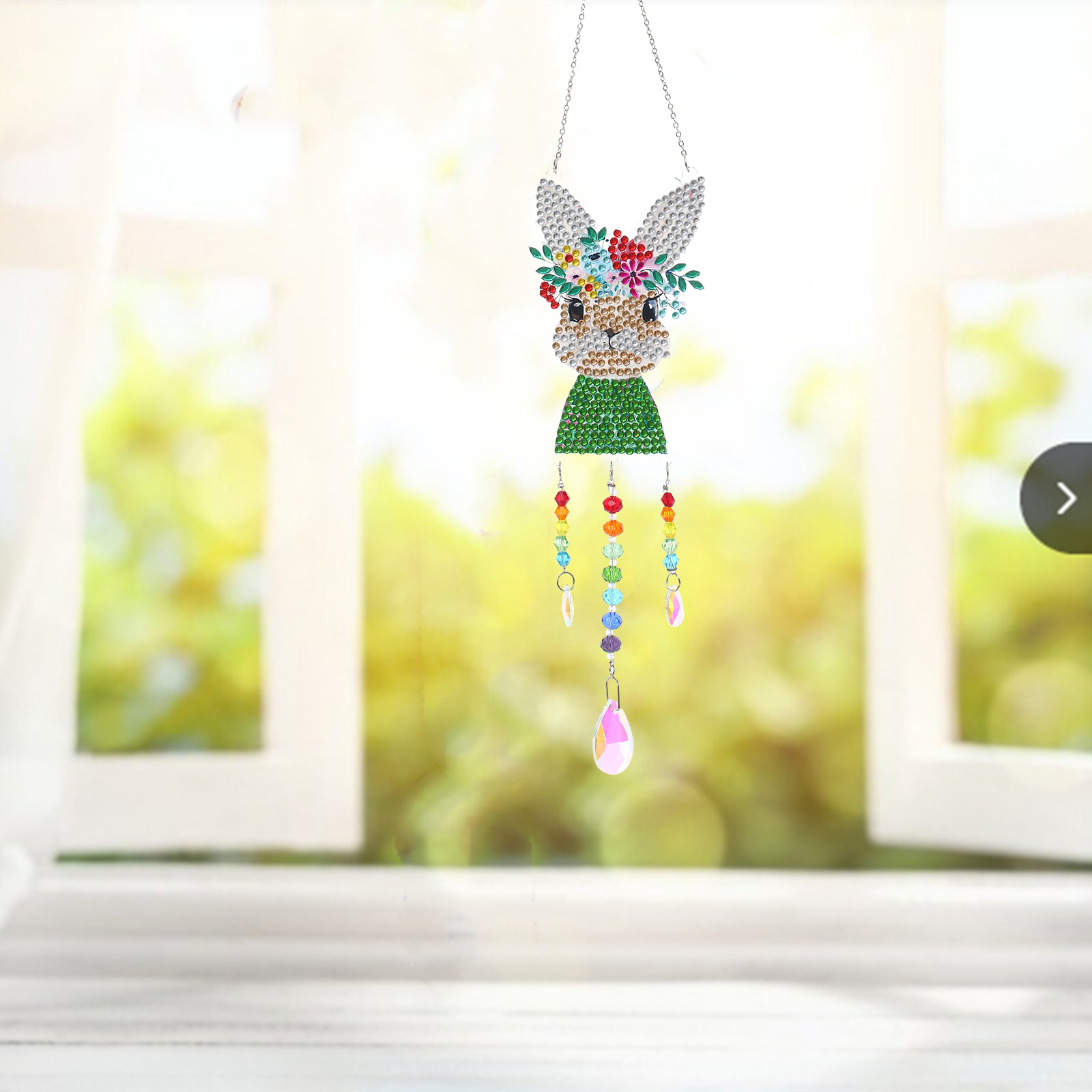 DIY Diamond Painting Wind Chime - Rabbit