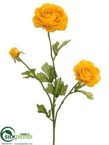 Silk Plants Direct Ranunculus Spray - Green - Pack of 12