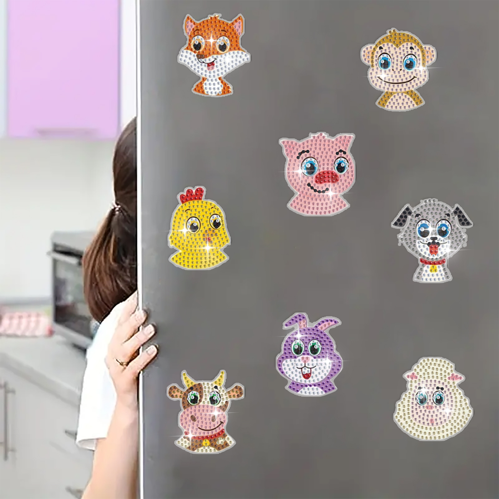 DIY Diamond Painting Fridge Stickers - Cute Animals