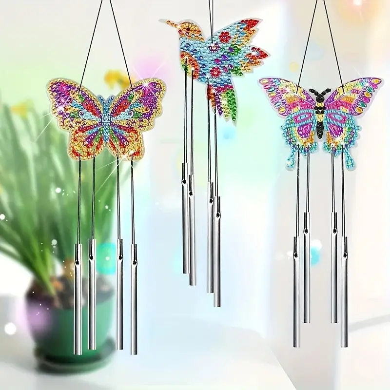 DIY Diamond Painting Duct Wind Chime - Dragonflies