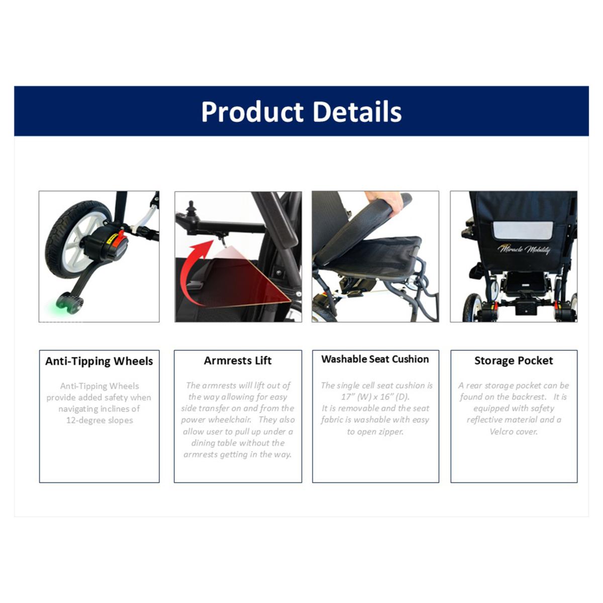 🎄Christmas Sale Price 🎁Miracle Mobility Apex 7000 Folding Electric Wheelchair