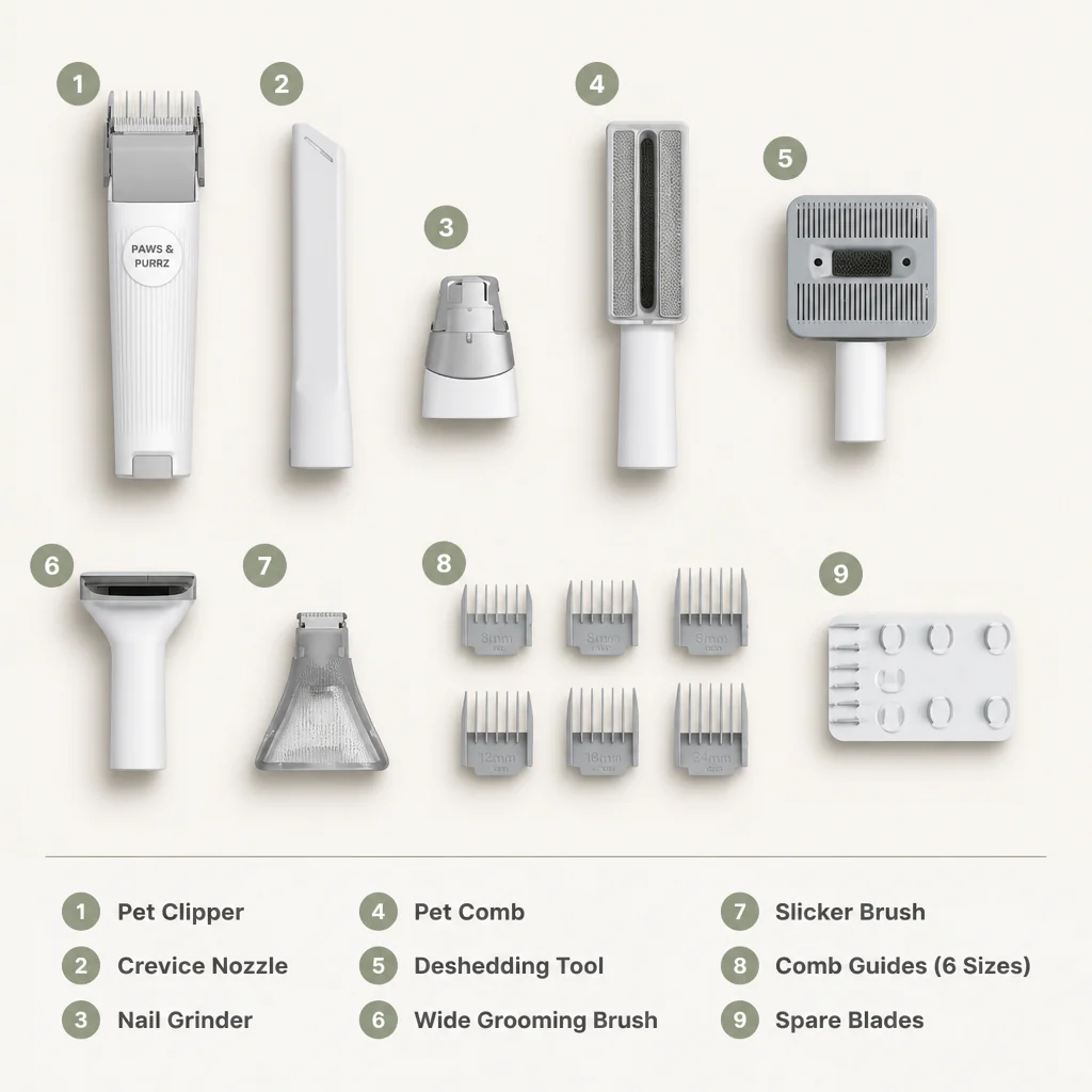Paws & Purrz Advanced Pro 7-in-1 Pet Grooming Kit