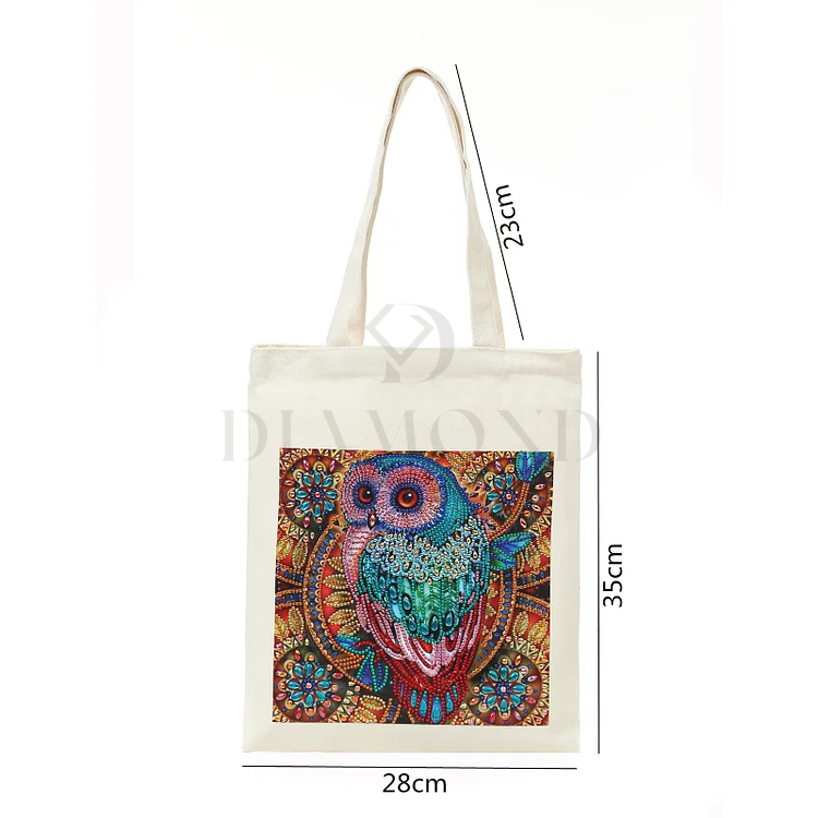 DIY Diamond Painting Canvas Tote Bag - Owl
