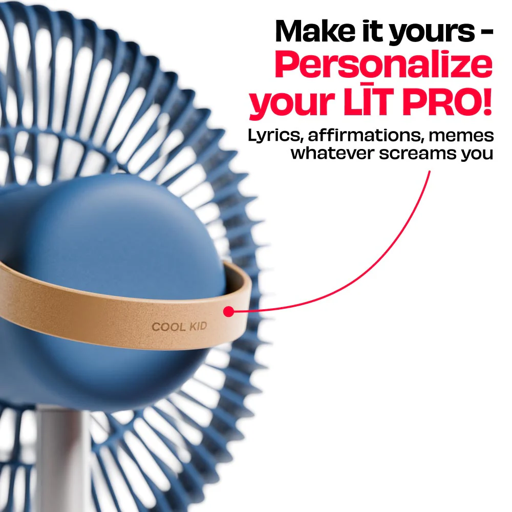 Rechargeable Table Fan with ProLift™ Adjustable Stem and Mood Light | LĪT PRO