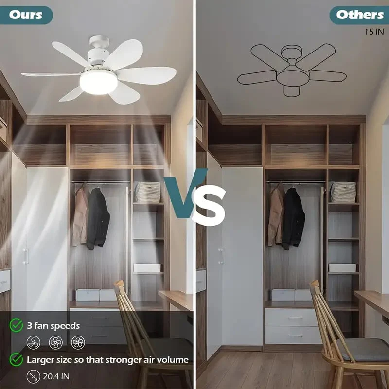 🏆LAST DAY SALE 49% OFF🔥SmartBreez™ 40W LED Ceiling Fan Light – 20.5” Ultra-Quiet with Remote 🎯 | E27 + FREE B22 Adapter 🔌 | For Bedroom 😴, Kitchen 👩‍🍳 & Garage 🛠️ – UK Ready! 🇬🇧