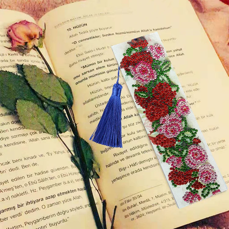 DIY Diamond Painting Bookmarks - Rose
