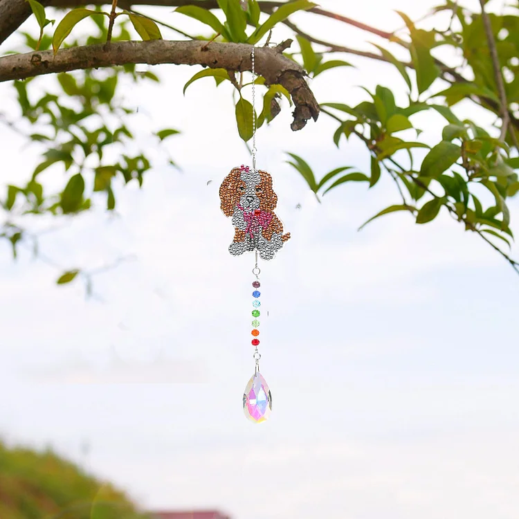 DIY Diamond Painting Wind Chime - Dog