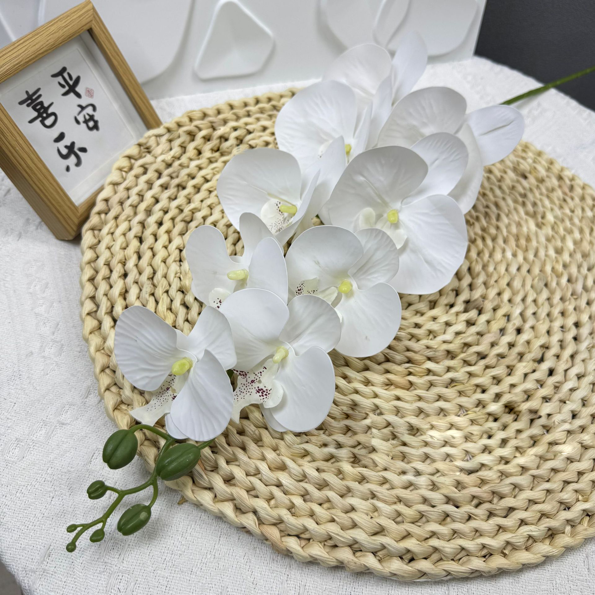 Real Touch Artificial Phalaenopsis Orchid Stem – Lifelike Faux Orchid Flower for Home, Office, Wedding & Modern Vase Décor