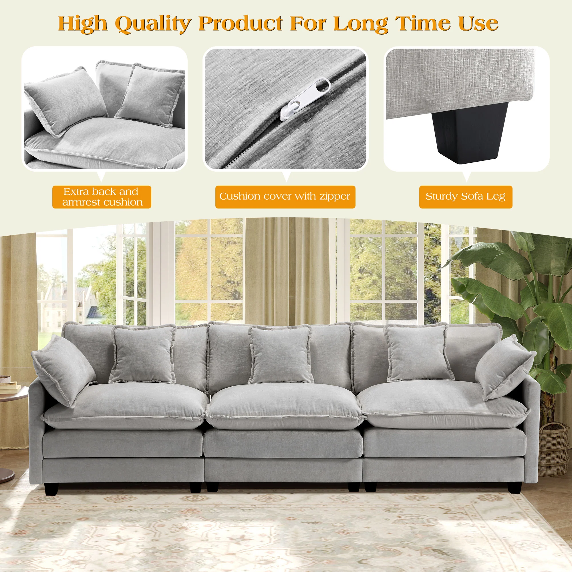 Luxury Thickened Cushion Modular Sofa