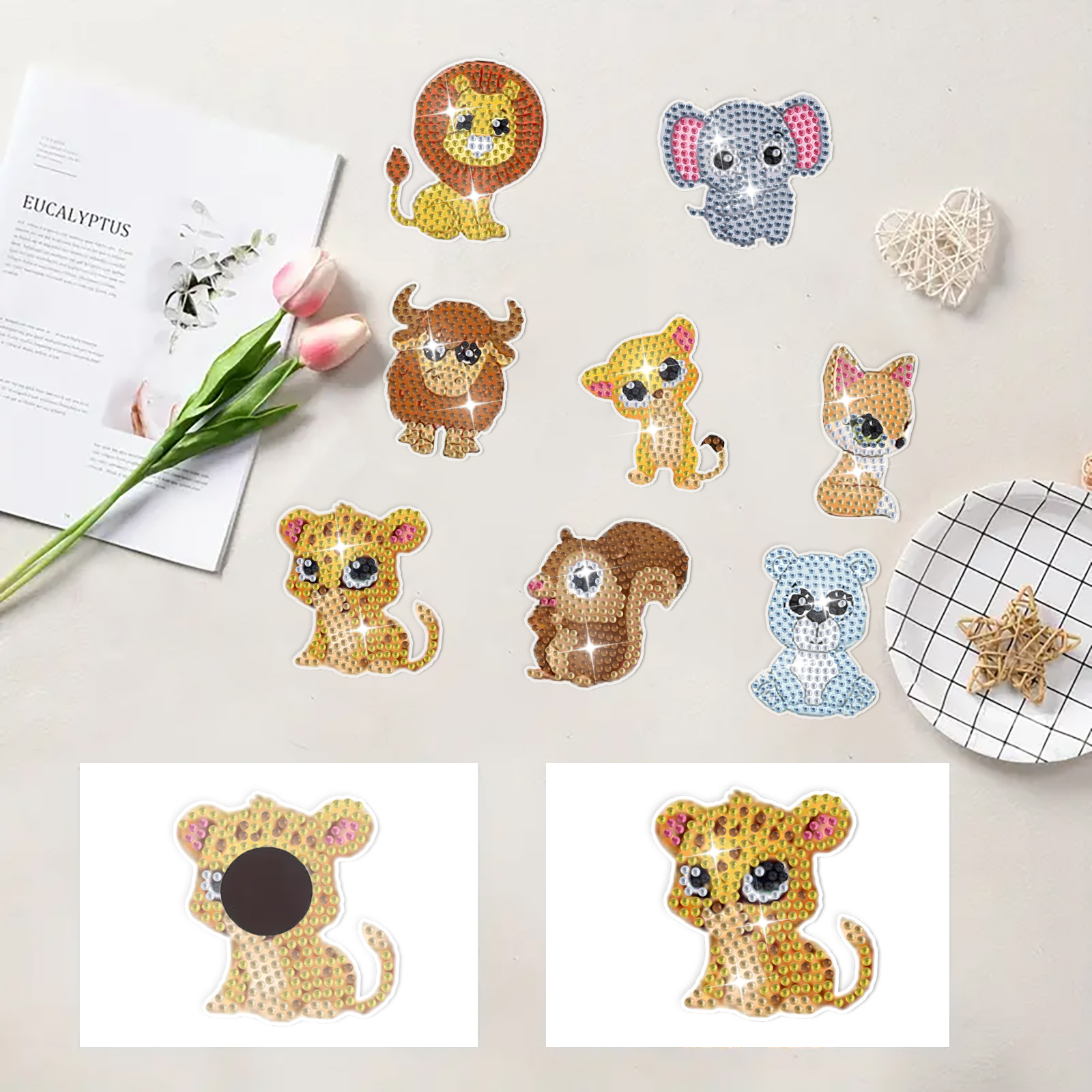 DIY Diamond Painting Fridge Stickers - Forest Animals