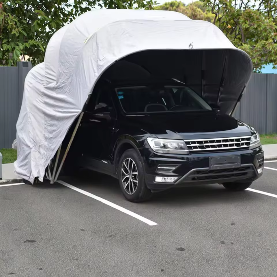Modern portable carport tent with canopy cover heat-treated metal frame for outdoor car and motorcycle parking storage