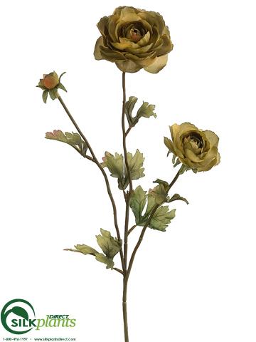 Silk Plants Direct Ranunculus Spray - Green - Pack of 12