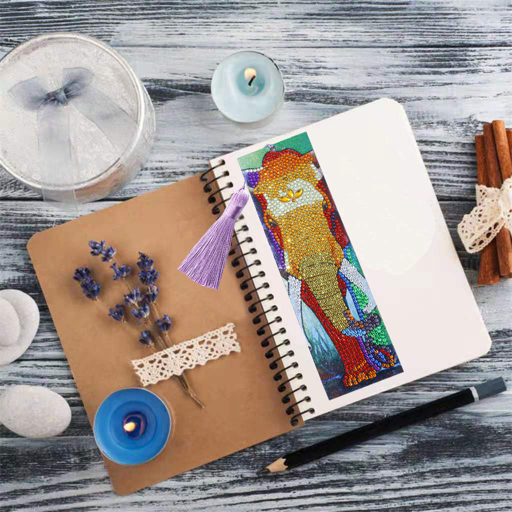 DIY Diamond Painting Bookmarks - Elephant