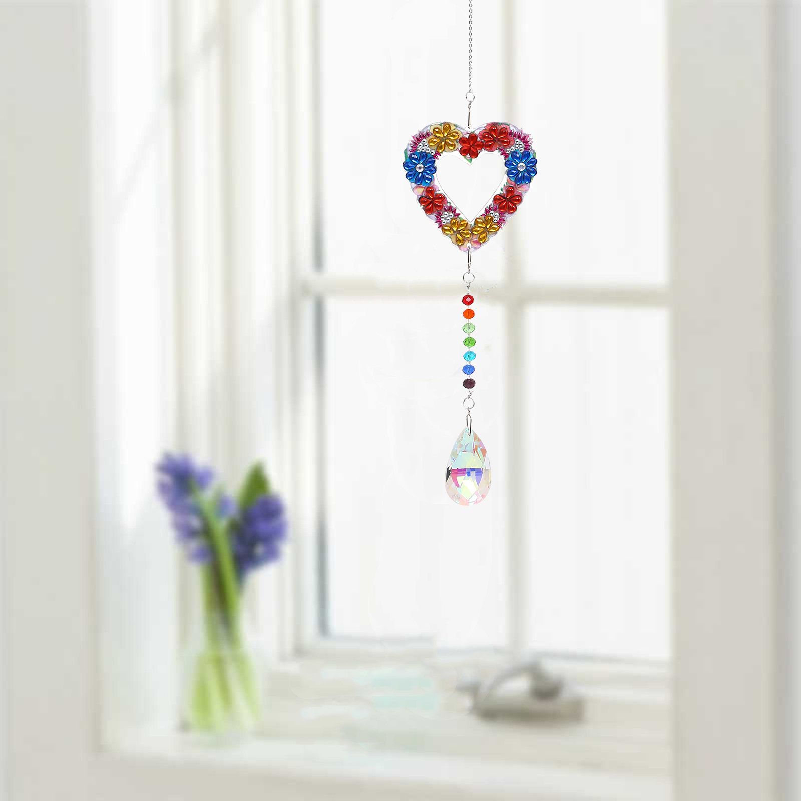 DIY Diamond Painting Wind Chime - Heart