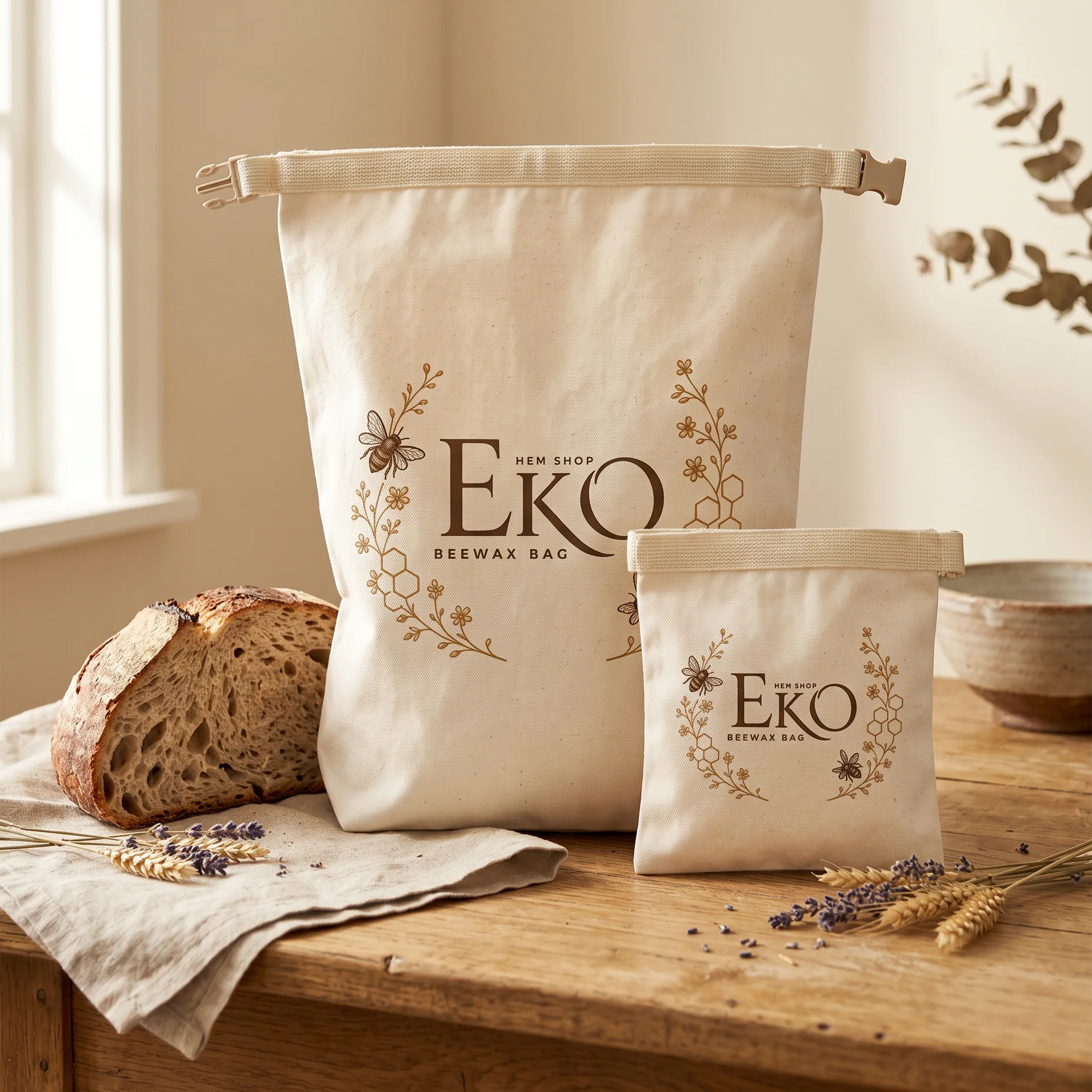 Økologisk bivoks brødpose – 100 % bomull