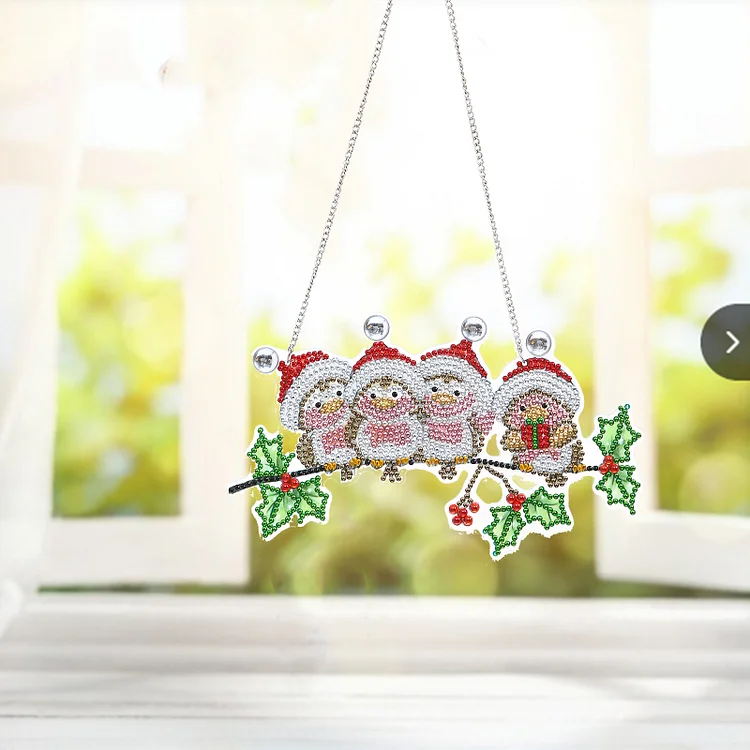 DIY Diamond Painting Wall Hanging - Christmas Penguin