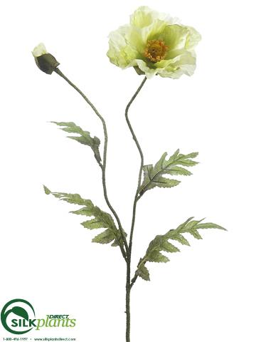 Silk Plants Direct Poppy Spray - Cream - Pack of 12