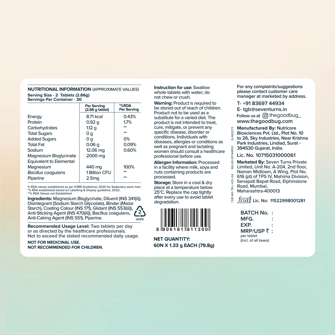 Magnesium (440 mg) + Probiotics