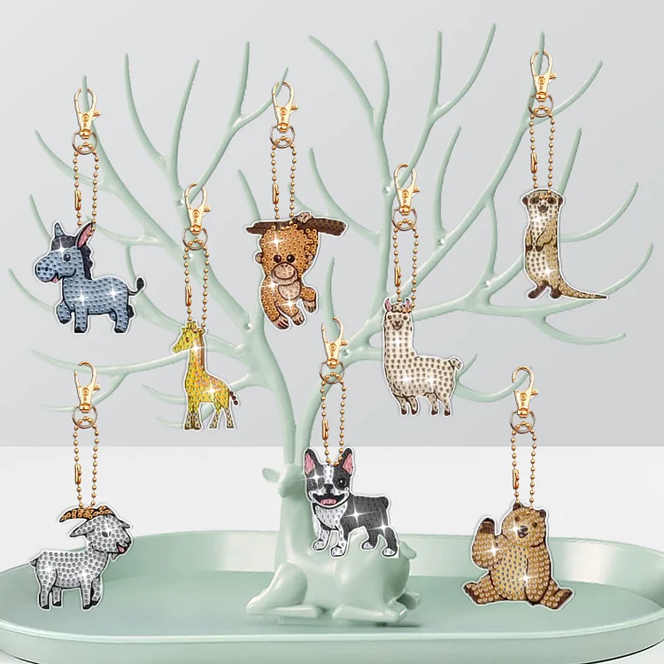 DIY Diamond Painting Keychain - Animals D