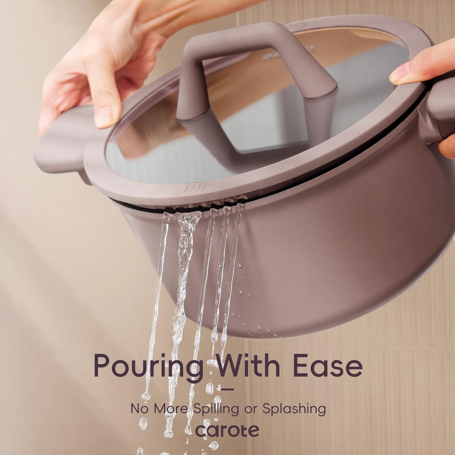 19pcs Nonstick Cookware Set, Pots and Pans Set Non Stick, kitchen Cooking Set, Premium Induction Cookware, Frying pan, Large Capacity Granite, Brown