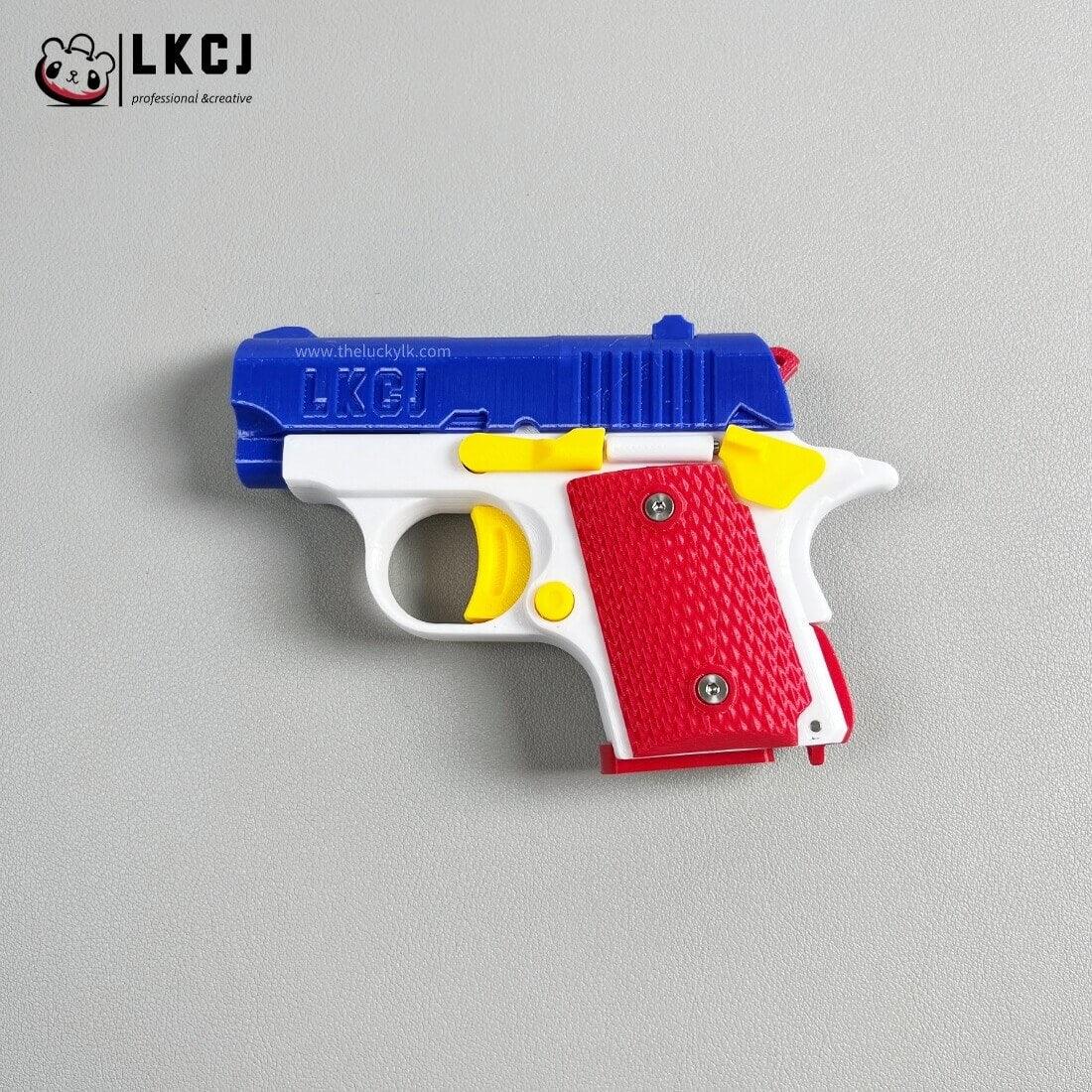 Real 3D Printed Mini 1911 Decompression Model Keychain, Non-launchable