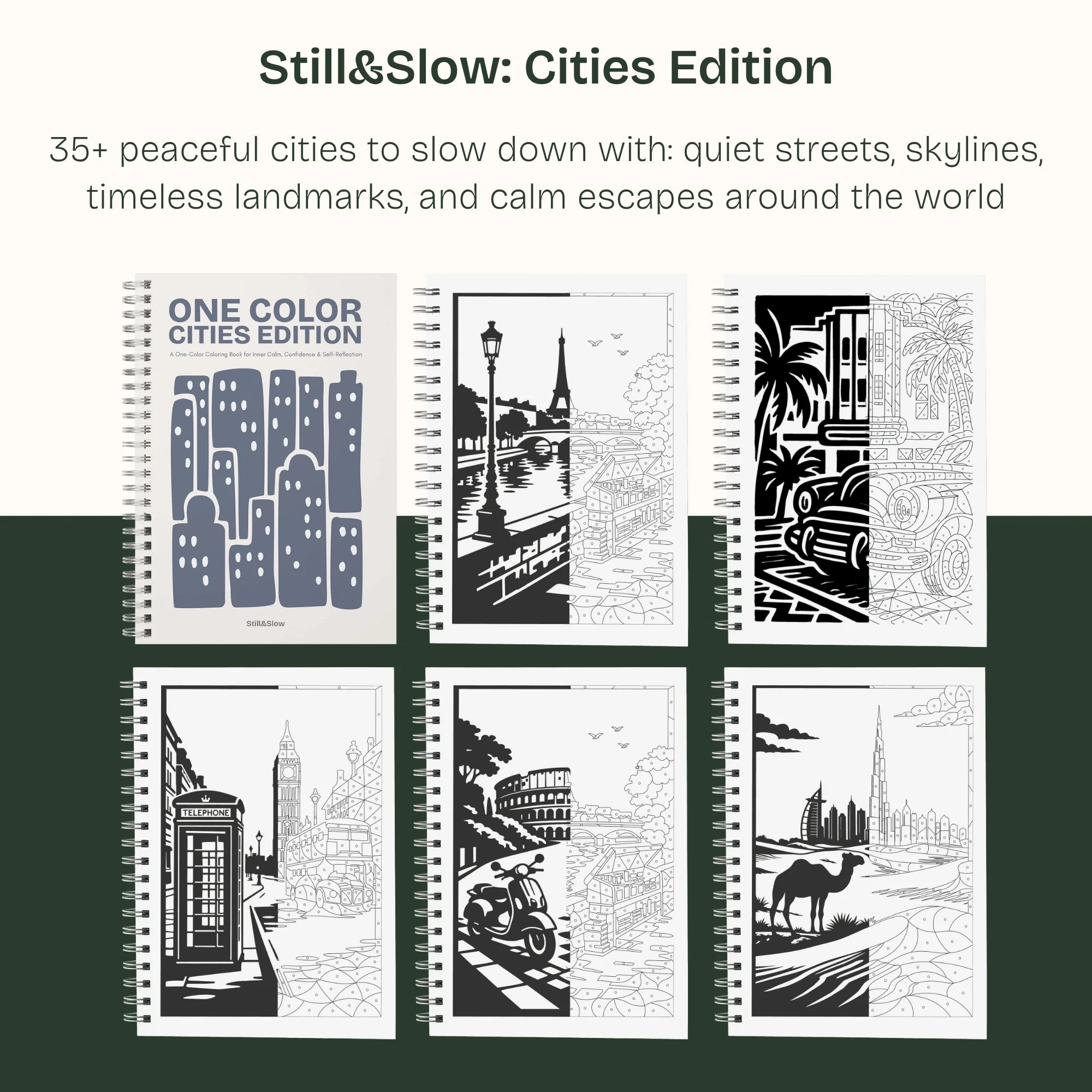 One Color Coloring Book - Cities Edition