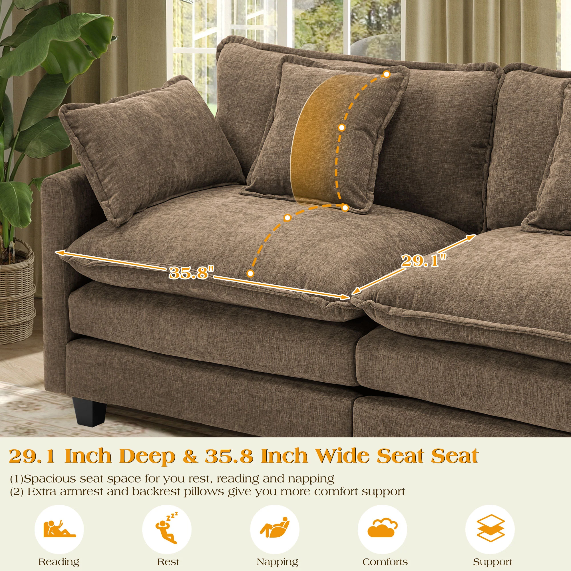 Luxury Thickened Cushion Modular Sofa