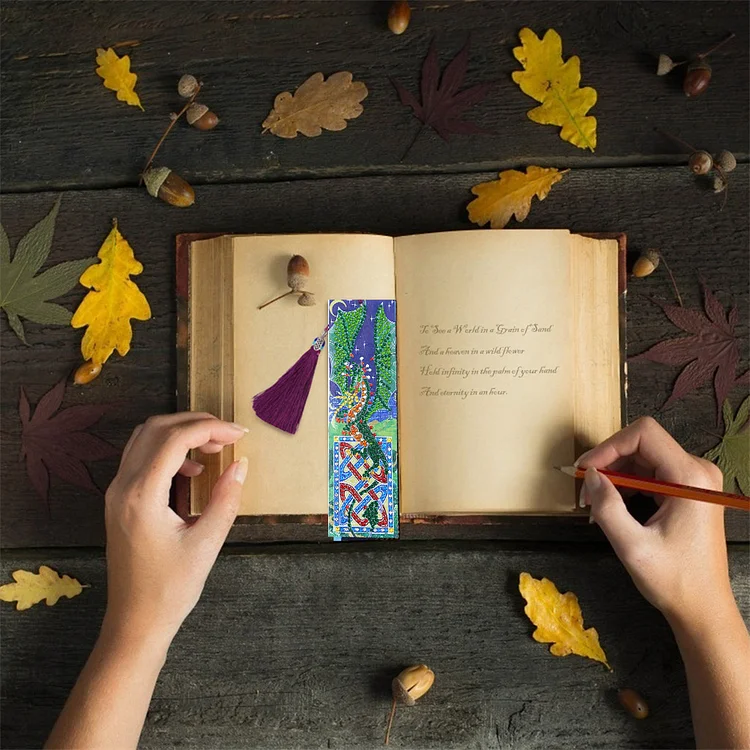 DIY Diamond Painting Bookmarks - Dragon
