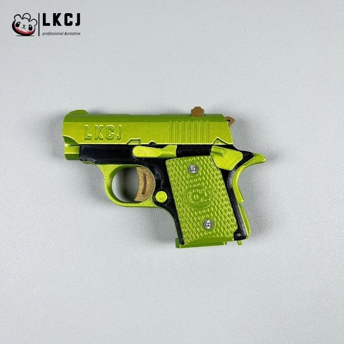 Real 3D Printed Mini 1911 Decompression Model Keychain, Non-launchable