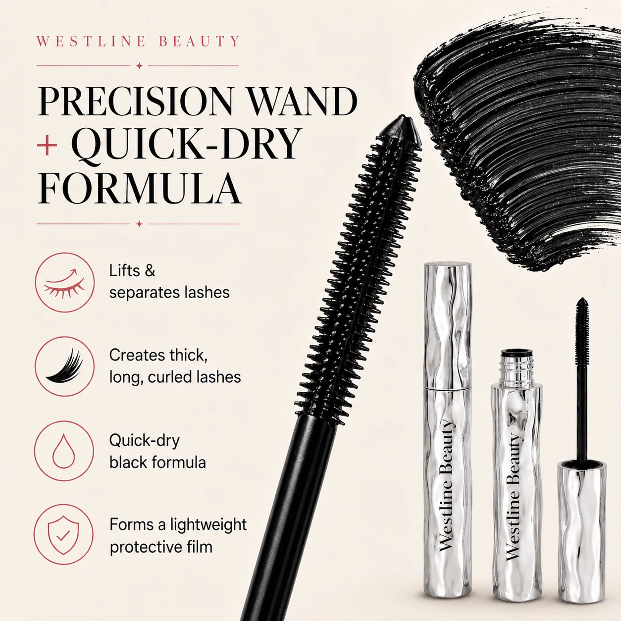 LAST DAY - BUY 1 GET 1 FREE💜Waterproof Curling & Lengthening Mascara