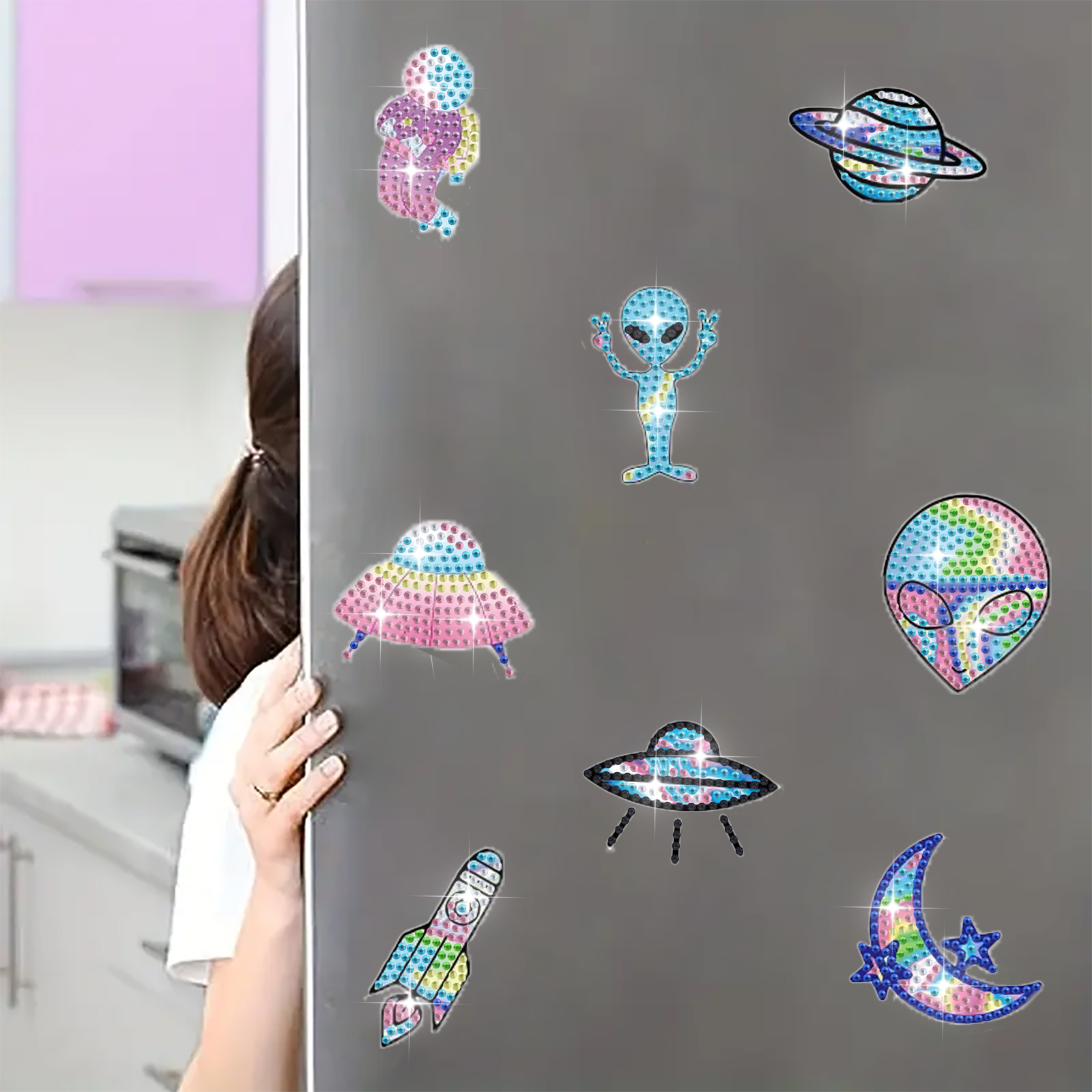 DIY Diamond Painting Fridge Stickers - Airship