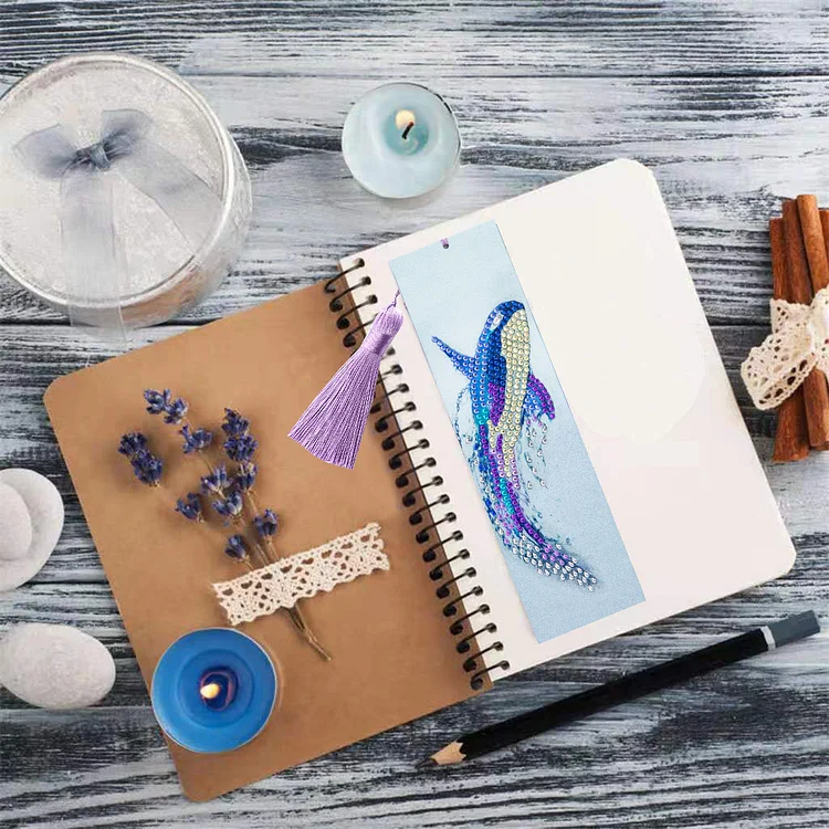 DIY Diamond Painting Bookmarks - Whale